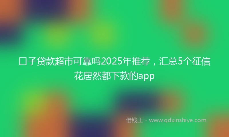 口子贷款超市可靠吗2025年推荐,汇总5个征信花居然都下款的app