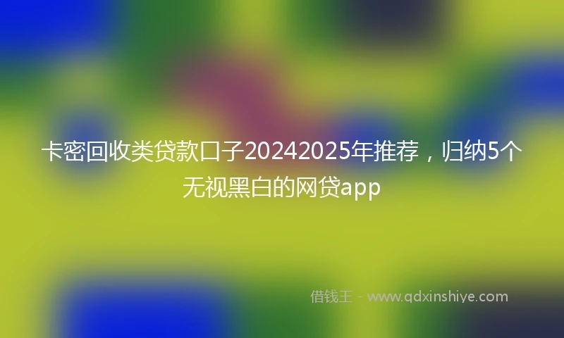 卡密回收类贷款口子20242025年推荐，归纳5个无视黑白的网贷app