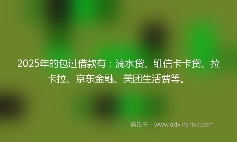 2025年的包过借款有：滴水贷、维信卡卡贷、拉卡拉、京东金融、美团生活费等。