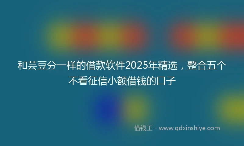 和芸豆分一样的借款软件2025年精选，整合五个不看征信小额借钱的口子