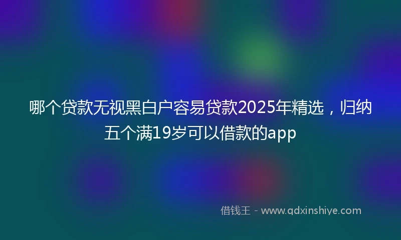 哪个贷款无视黑白户容易贷款2025年精选,归纳五个满19岁可以借款的app