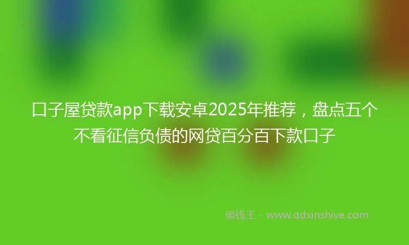 口子屋贷款app下载安卓2025年推荐,盘点五个不看征信负债的网贷百分百下款口子