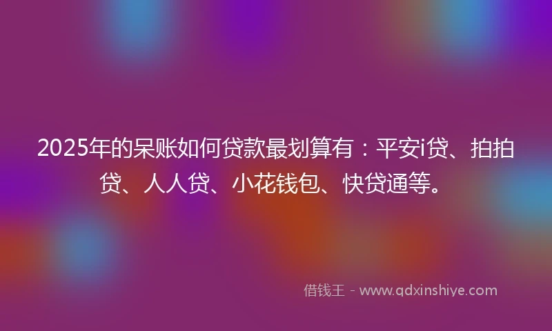 2025年的呆账如何贷款最划算有：平安i贷、拍拍贷、人人贷、小花钱包、快贷通等。