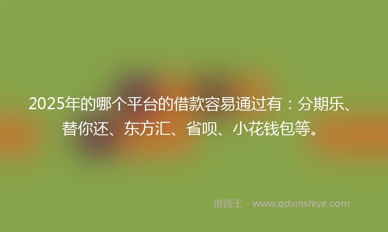 2025年的哪个平台的借款容易通过有：分期乐、替你还、东方汇、省呗、小花钱包等。