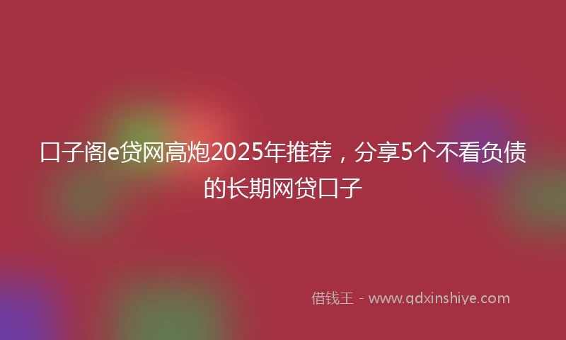 口子阁e贷网高炮2025年推荐,分享5个不看负债的长期网贷口子