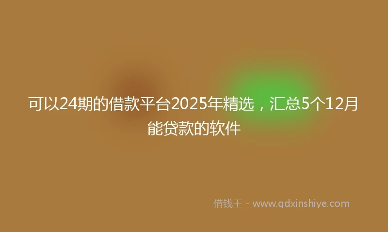 可以24期的借款平台2025年精选，汇总5个12月能贷款的软件