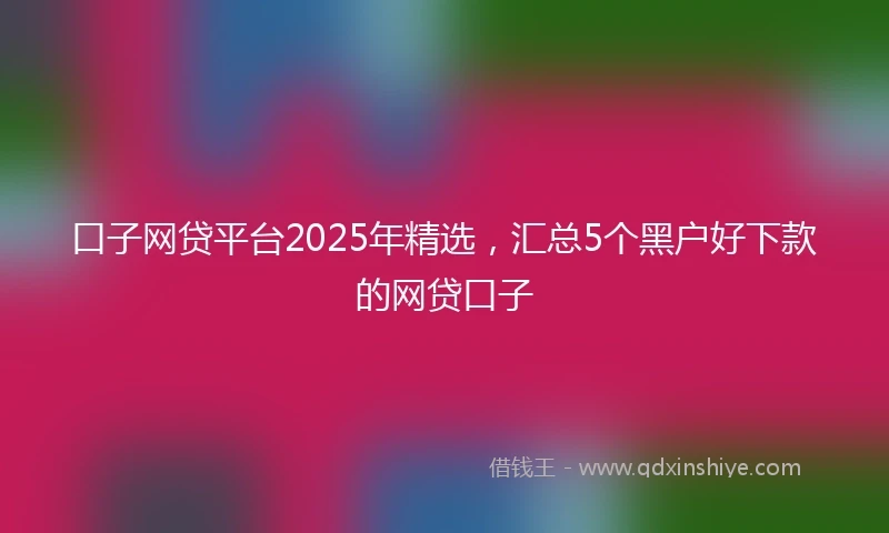 口子网贷平台2025年精选，汇总5个黑户好下款的网贷口子