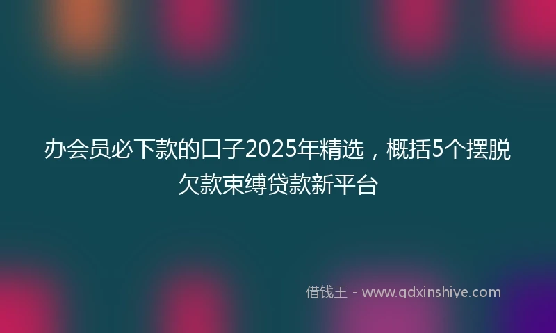 办会员必下款的口子2025年精选，概括5个摆脱欠款束缚贷款新平台
