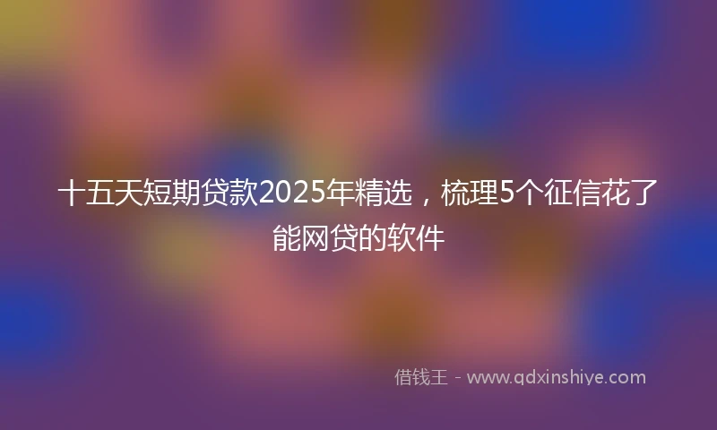 十五天短期贷款2025年精选，梳理5个征信花了能网贷的软件