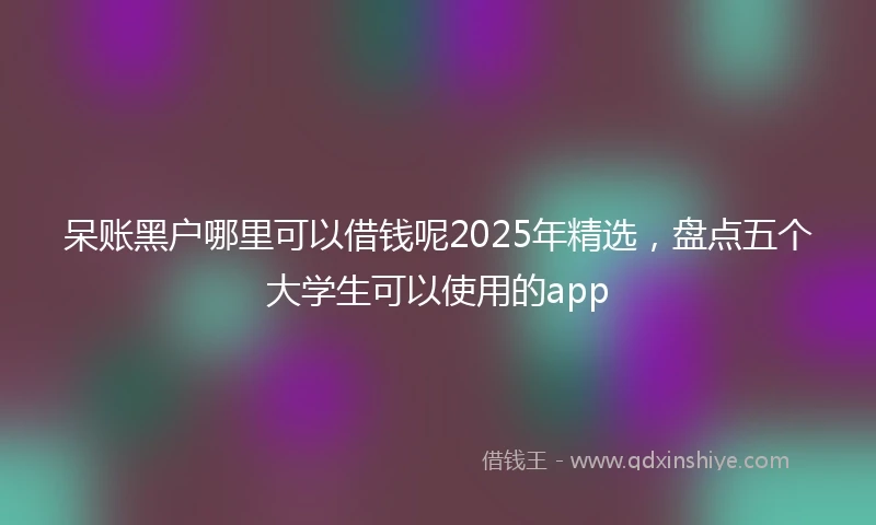 呆账黑户哪里可以借钱呢2025年精选，盘点五个大学生可以使用的app