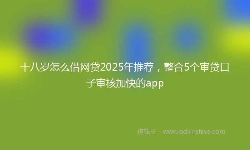 十八岁怎么借网贷2025年推荐,整合5个审贷口子审核加快的app