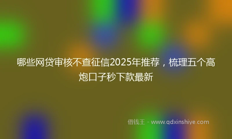 哪些网贷审核不查征信2025年推荐，梳理五个高炮口子秒下款最新