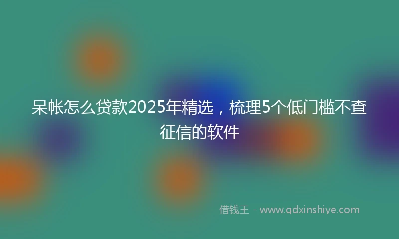 呆帐怎么贷款2025年精选，梳理5个低门槛不查征信的软件