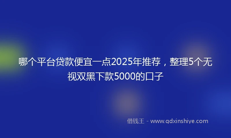 哪个平台贷款便宜一点2025年推荐，整理5个无视双黑下款5000的口子