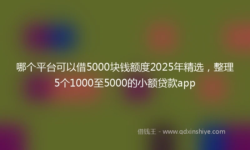 哪个平台可以借5000块钱额度2025年精选，整理5个1000至5000的小额贷款app