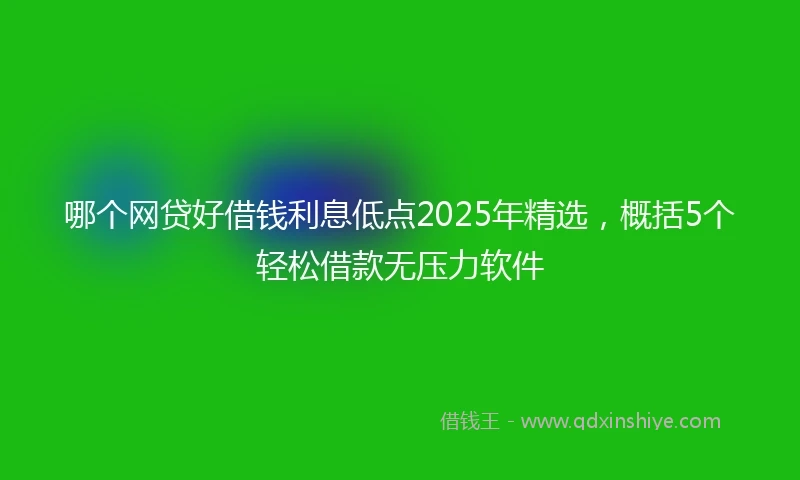 哪个网贷好借钱利息低点2025年精选，概括5个轻松借款无压力软件