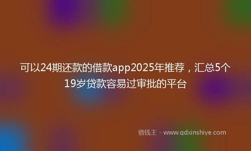 可以24期还款的借款app2025年推荐，汇总5个19岁贷款容易过审批的平台