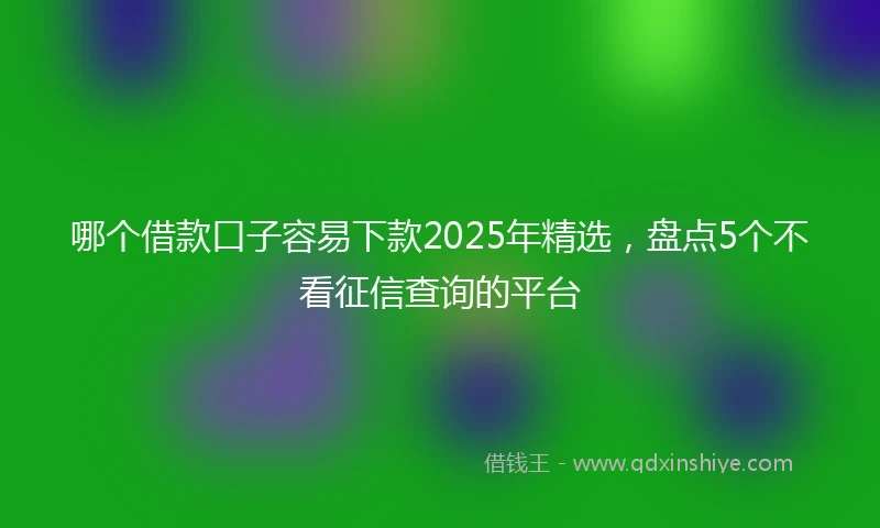 哪个借款口子容易下款2025年精选，盘点5个不看征信查询的平台