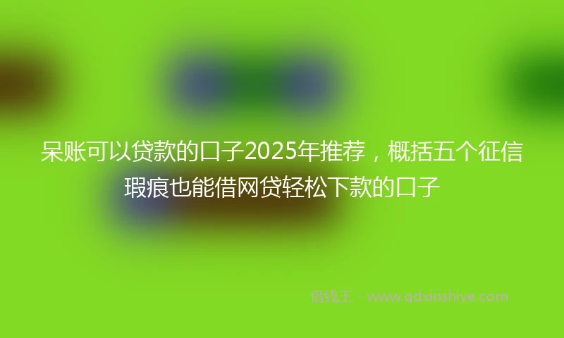 呆账可以贷款的口子2025年推荐，概括五个征信瑕疵也能借网贷轻松下款的口子