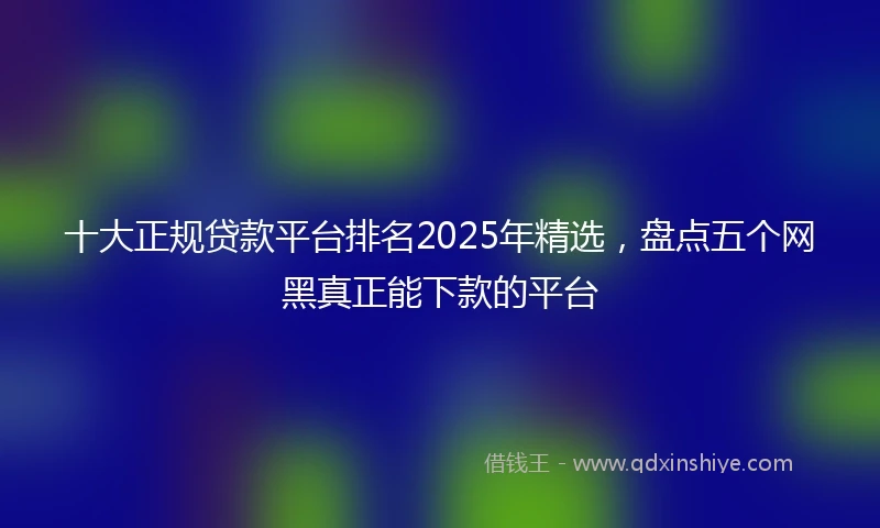 十大正规贷款平台排名2025年精选，盘点五个网黑真正能下款的平台