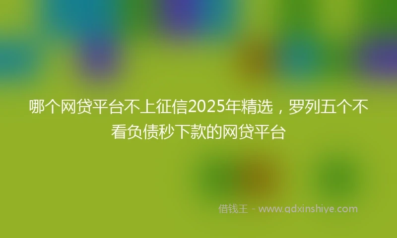 哪个网贷平台不上征信2025年精选,罗列五个不看负债秒下款的网贷平台