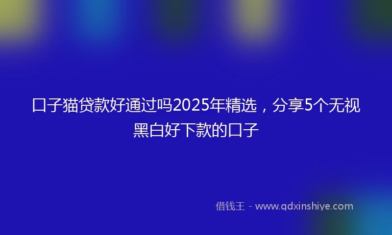 口子猫贷款好通过吗2025年精选,分享5个无视黑白好下款的口子