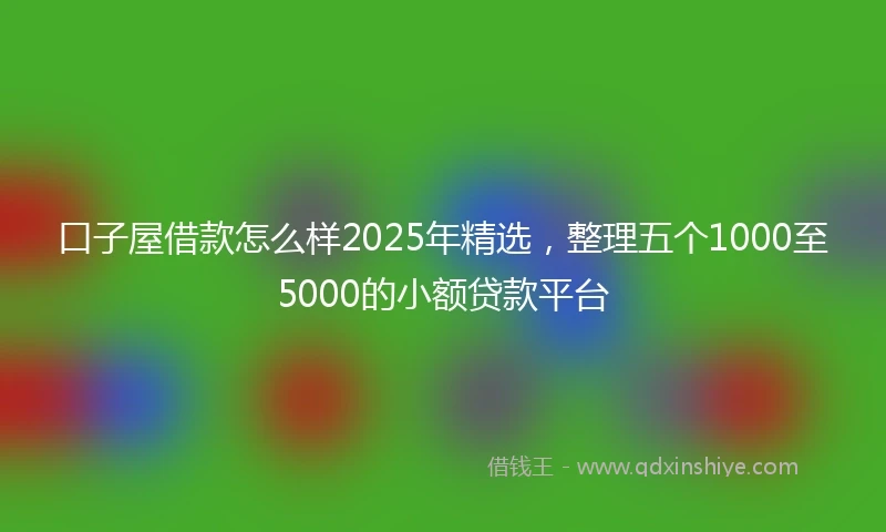 口子屋借款怎么样2025年精选，整理五个1000至5000的小额贷款平台