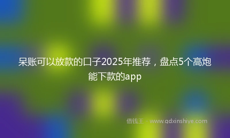 呆账可以放款的口子2025年推荐，盘点5个高炮能下款的app