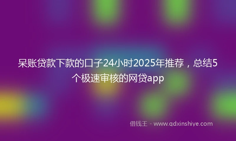 呆账贷款下款的口子24小时2025年推荐，总结5个极速审核的网贷app