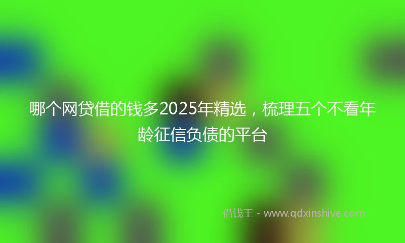 哪个网贷借的钱多2025年精选，梳理五个不看年龄征信负债的平台