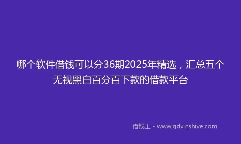哪个软件借钱可以分36期2025年精选，汇总五个无视黑白百分百下款的借款平台