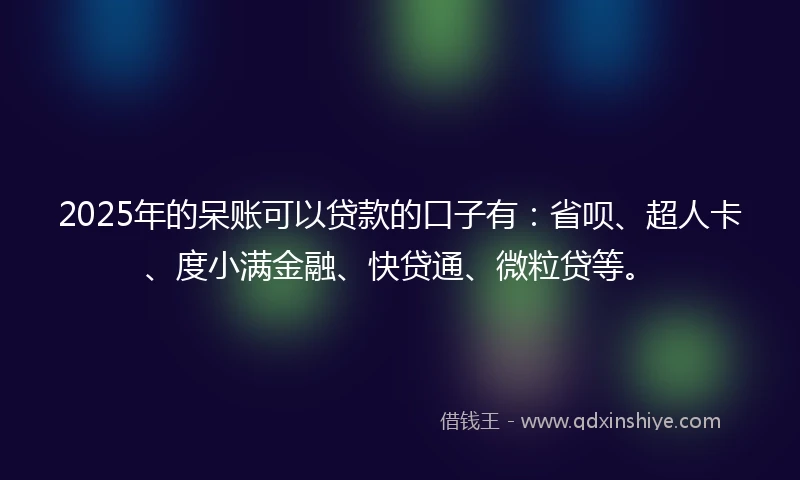 2025年的呆账可以贷款的口子有：省呗、超人卡、度小满金融、快贷通、微粒贷等。