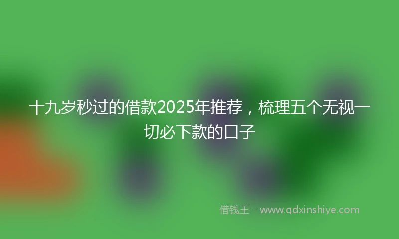 十九岁秒过的借款2025年推荐，梳理五个无视一切必下款的口子
