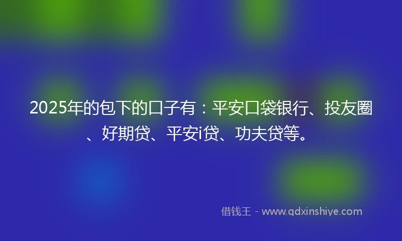 2025年的包下的口子有：平安口袋银行、投友圈、好期贷、平安i贷、功夫贷等。