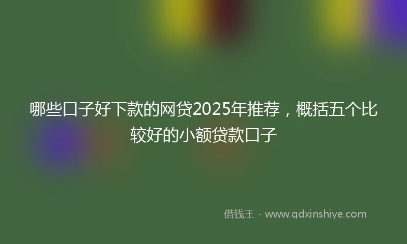 哪些口子好下款的网贷2025年推荐，概括五个比较好的小额贷款口子