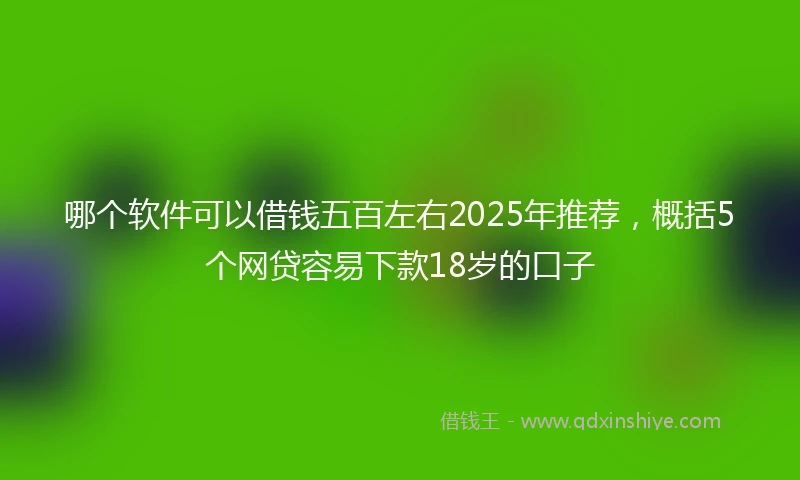 哪个软件可以借钱五百左右2025年推荐，概括5个网贷容易下款18岁的口子