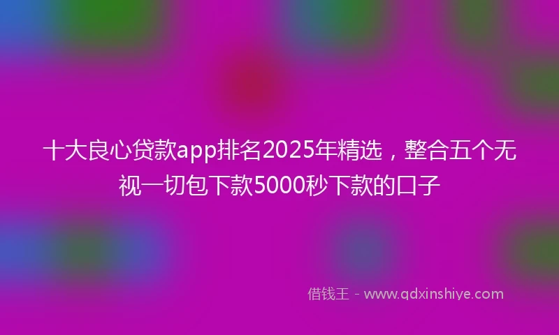 十大良心贷款app排名2025年精选，整合五个无视一切包下款5000秒下款的口子