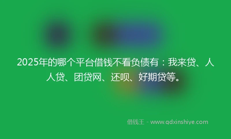 2025年的哪个平台借钱不看负债有：我来贷、人人贷、团贷网、还呗、好期贷等。