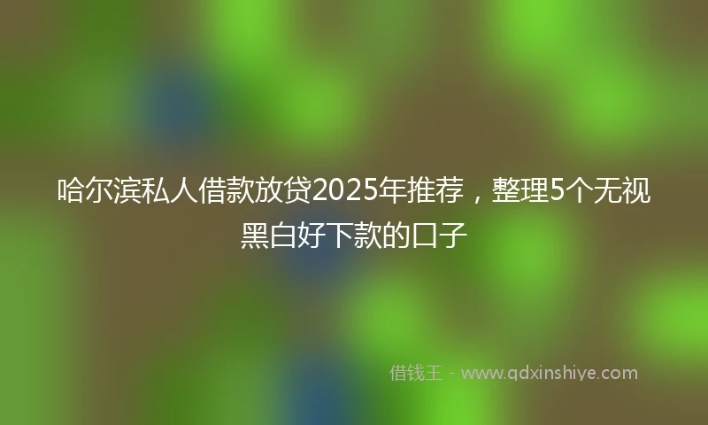 哈尔滨私人借款放贷2025年推荐，整理5个无视黑白好下款的口子