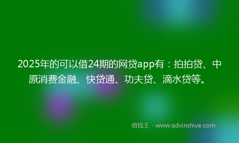 2025年的可以借24期的网贷app有：拍拍贷、中原消费金融、快贷通、功夫贷、滴水贷等。
