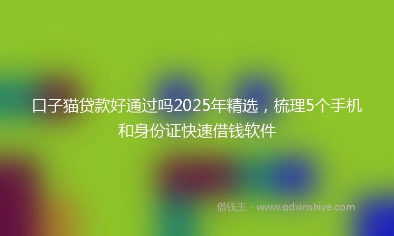口子猫贷款好通过吗2025年精选，梳理5个手机和身份证快速借钱软件