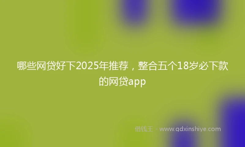 哪些网贷好下2025年推荐，整合五个18岁必下款的网贷app