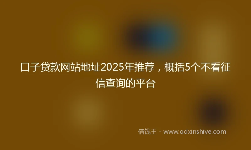 口子贷款网站地址2025年推荐，概括5个不看征信查询的平台