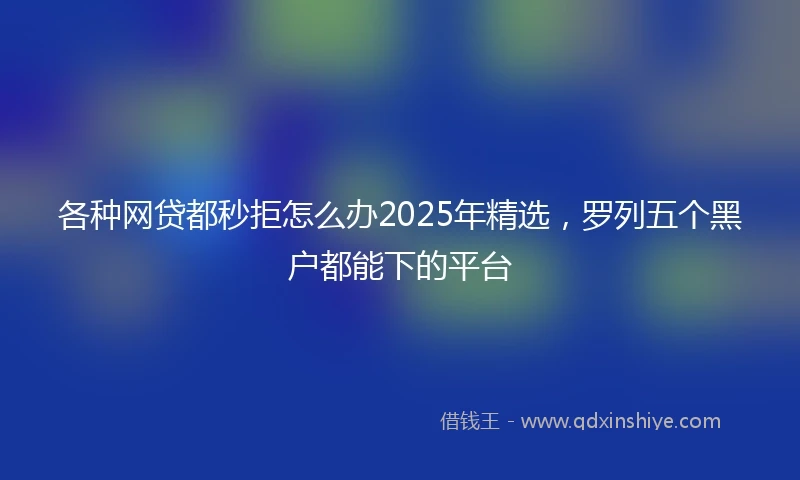各种网贷都秒拒怎么办2025年精选，罗列五个黑户都能下的平台