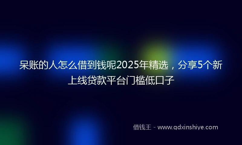 呆账的人怎么借到钱呢2025年精选，分享5个新上线贷款平台门槛低口子