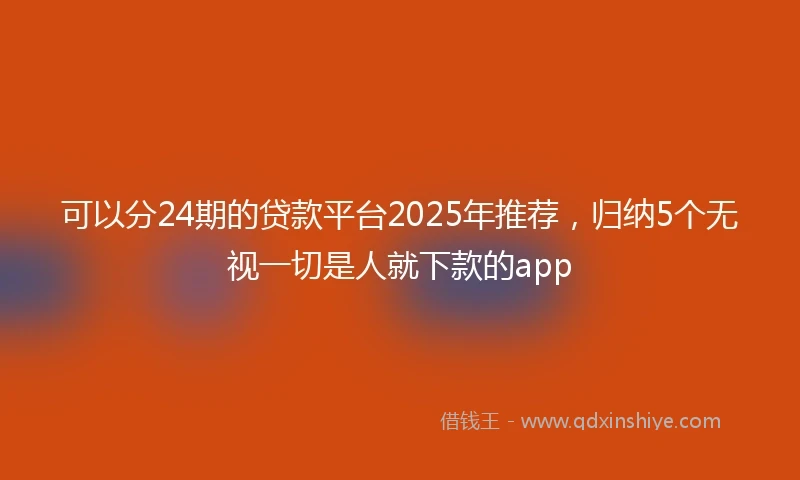 可以分24期的贷款平台2025年推荐，归纳5个无视一切是人就下款的app