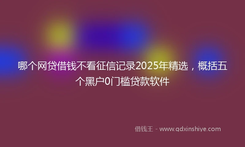哪个网贷借钱不看征信记录2025年精选，概括五个黑户0门槛贷款软件