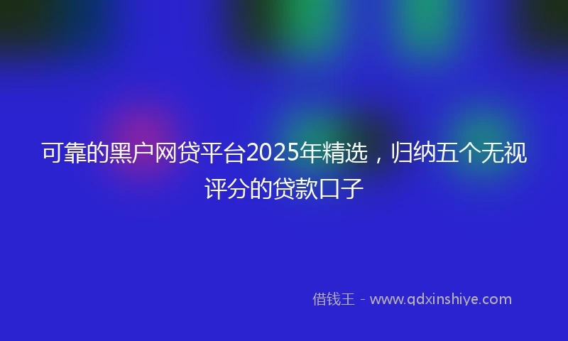 可靠的黑户网贷平台2025年精选，归纳五个无视评分的贷款口子