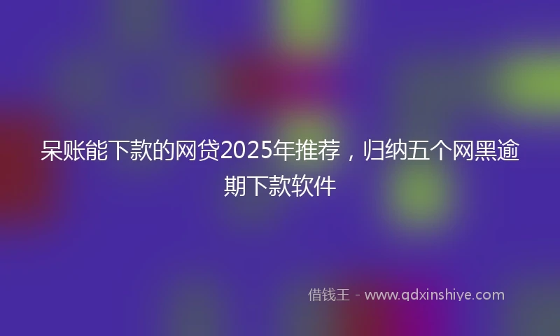 呆账能下款的网贷2025年推荐，归纳五个网黑逾期下款软件