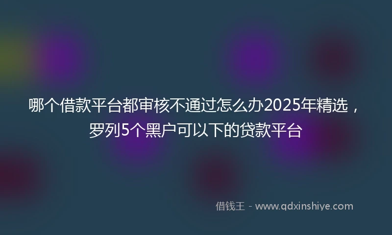 哪个借款平台都审核不通过怎么办2025年精选，罗列5个黑户可以下的贷款平台